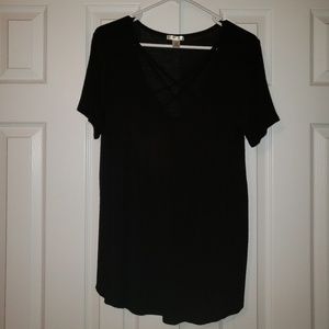 Black cross cross neck top